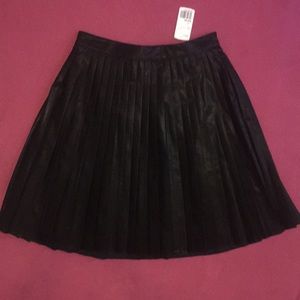 NWT Faux Leather Black Knee-Length Skirt